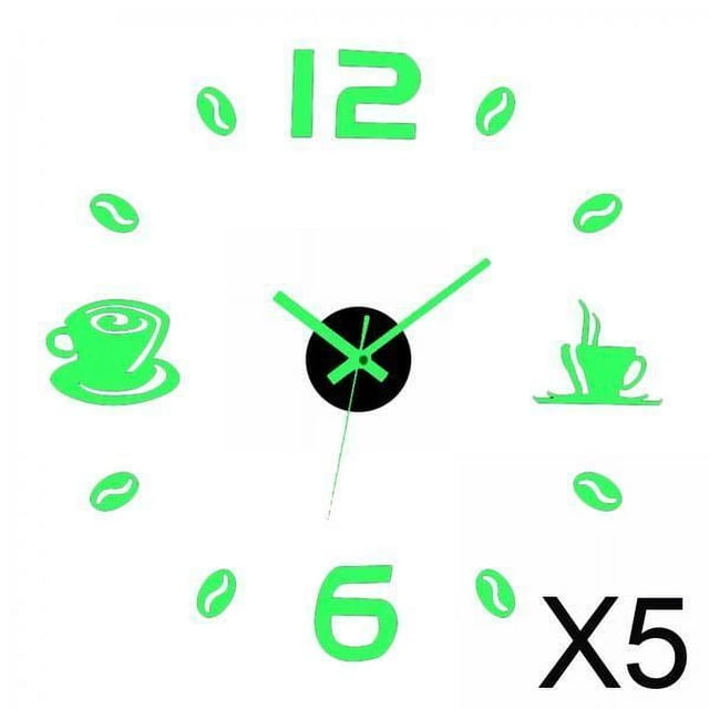 5x Reloj Silencioso De Pared DIY Sin Marco, Pegatina De Espejo 3D, Decoración Para Cocina
