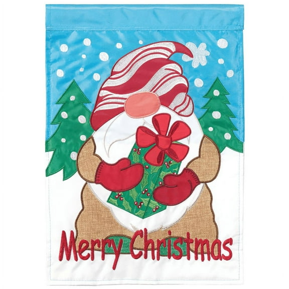 Magnolia Gardens M011687 13 x 18 in. Merry Christmas Gnome Polyester Garden Flag