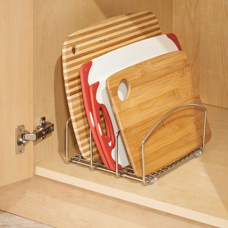 - iDesign Classico Metal Kitchen Cookware Organizer Rack for Cutting Boards, Cookie and Baking Sheets, Muffin Pans, 8.4