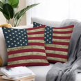 thumbnail image 2 of Throw Pillow Covers 16x16 Inch Set of 2, Vintage Red American Flag Waterproof Outdoor Pillow Covers, US Flag Stripe Retro Starts Decorative Cushion Pillowcases for Couch, Sofa, Bed, Garden, Patio, 2 of 9