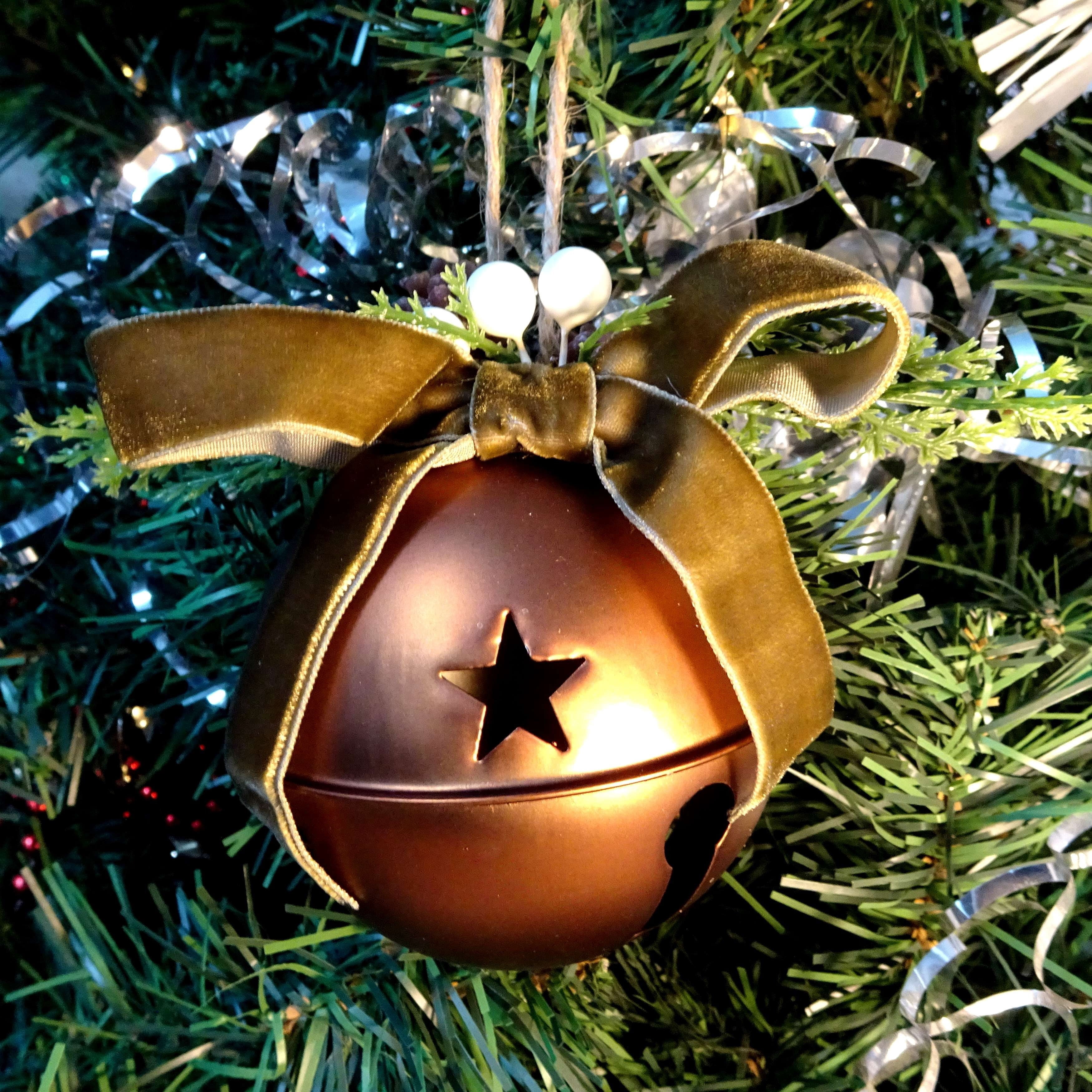 Bronze Jingle Bell Christmas Ornament, 4", by Holiday Time