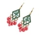 thumbnail image 5 of Pendientes de de de metal candeliere de de tela Pendientes étnicos colgantes Rosado, 5 of 5