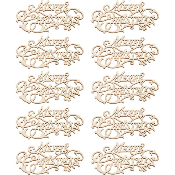 Pawsdot 20Pcs DIY Christmas Wood Chips Unpainted Wooden Pendants for Hanging