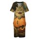 thumbnail image 3 of Retro Vintage: Gato y Calabaza - Delicias Otoñales Caprichosas Vestido de Bolsillo Suelto Ropa de Mujer Conjuntos Elegantes para Mujer, 3 of 6