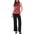 thumbnail image 2 of INSPIRE CHIC Women's Satin Tank Tops Sleeveless Bow Tie Neck Solid Work Blouses L Light Red, 2 of 6