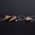 thumbnail image 2 of Angelstones Natural Unakite Gemstone Rock Crystal Hexagonal Pointed Reiki Chakra Pendant Pendulum, 2 of 2