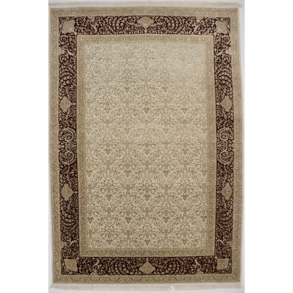 Classic Floral 6'7X9'7 Indo-Tabriz Modern Oriental Rug