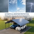 thumbnail image 3 of 12x20 FT Heavy Duty Metal Carport - Galvanized Steel Frame & Roof, All-Weather & Snow Load Protection for Cars, SUVs, Trucks, RVs, Boats, UV Resistant, Rust-Resistant, Snow-Resistant Portable Shelter, 3 of 7