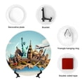 thumbnail image 4 of Sikiie Iconic Global Landmarks Bone China Decorative Plate Personality Ceramic Dinner Plate Crafts Decorative Ceramic Decorative Plate -8in, 4 of 6