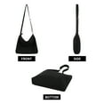thumbnail image 3 of Muka Canvas Shoulder Bag with Zipper, Black Hobo Crossbody Handbag Casual Tote, 3 of 8