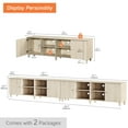 thumbnail image 4 of 2-in-1 TV Stand Cabinets for 100+ Inches TVs, Modern Farmhouse Wood Entertainment Center with Door, Light Oak, 4 of 6