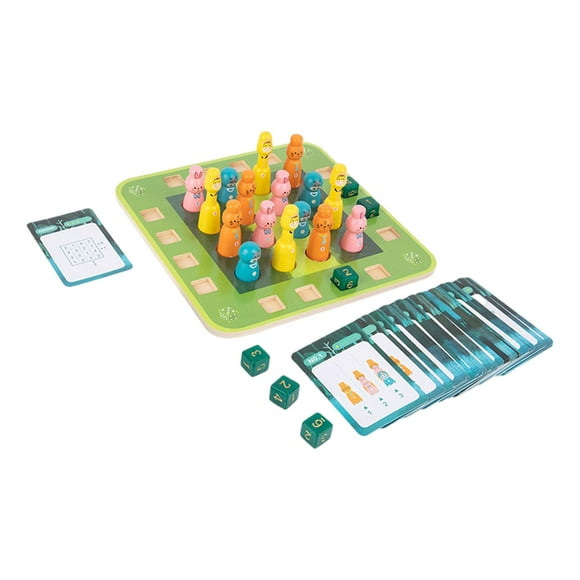 Milaget Small Jungle Animal Chess Puzzle Child Education Toys Adventure Puzzle Jungle Animals Chess Board Game for Todders Children Birthday Gifts