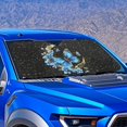 thumbnail image 4 of HUIACONG Blue Butterfly Blocks Heat & Sun Car Windshield Sun Shade for Large Vehicles Most Model Vehicles UV Reflective Foldable Automotive Sunshade, 4 of 7