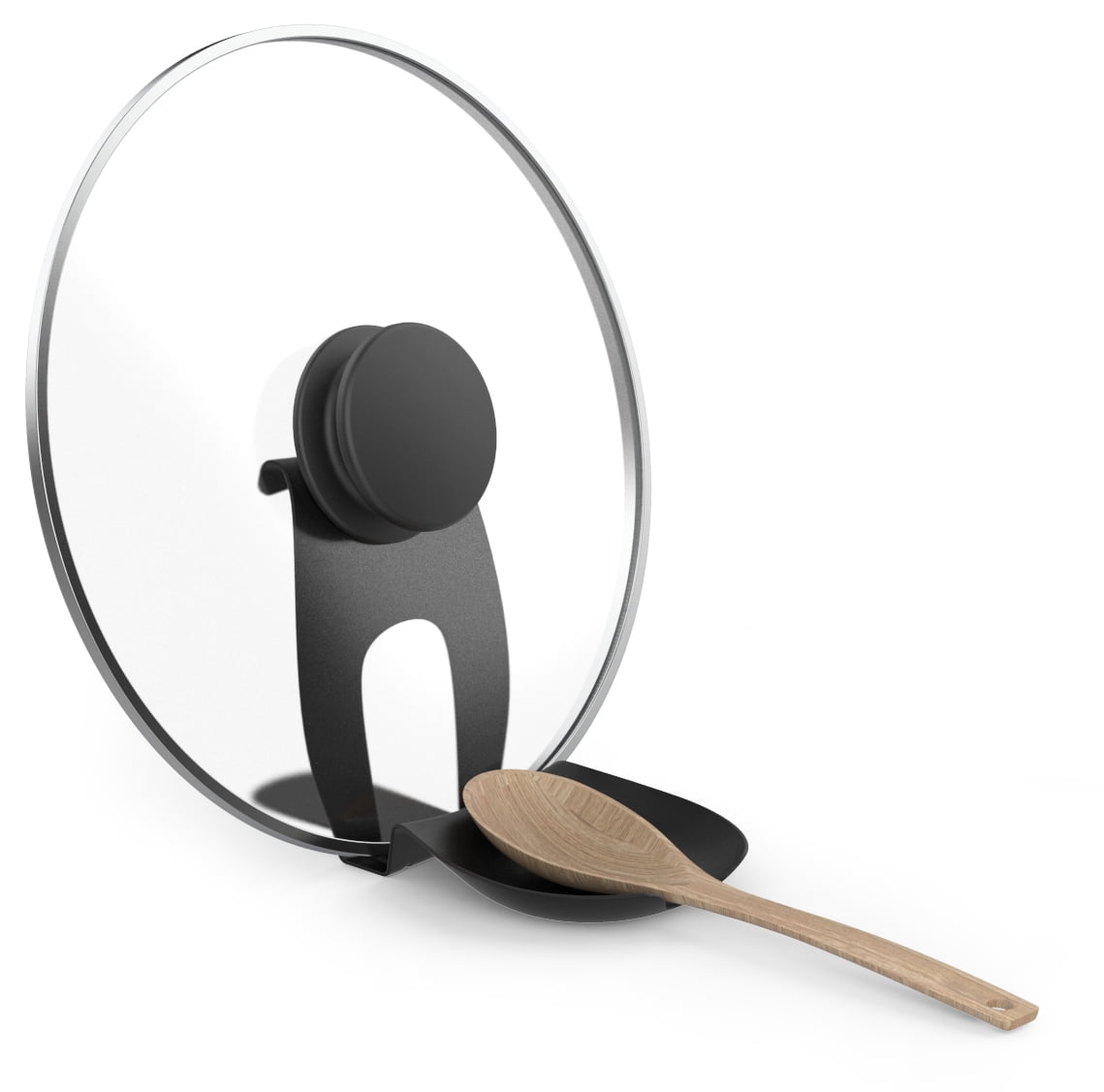 Mainstays Spoon Rest and Pot Lid Holder Black Metal