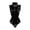 Black, variant on Lingerie for Women Bodysuits With Longer Zip Patent Leather Glossy Front Closure Babydoll