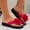 Red, variant on Sandals Women Floral Thong Flat Sandals For Women, Exquisite Floral Pattern, Lightweight Slip On Design, Soft Comfortable, Fashion Casual Summer Beach Outdoor Daily Shoes Black 36