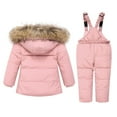 thumbnail image 3 of Kids Snowsuits Girls Boys Winter Hood Down Jacket Set,Puffer Jacket and Snow Pants 2 Piece Snowsuit Set, 3 of 9