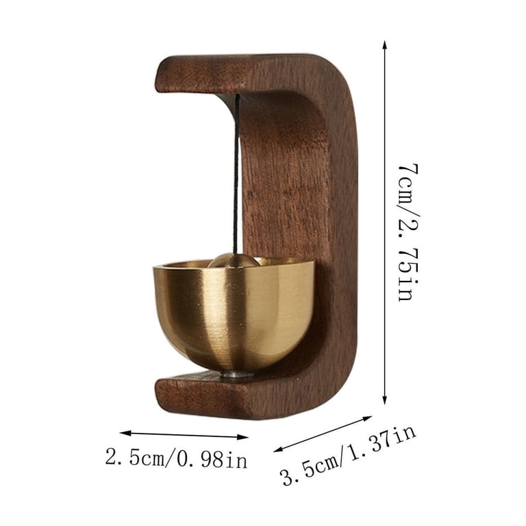 Magnetic Wood Doorbell Chime – Solid Wood Wind Chime With Built-in Magnet, C-Shaped, For Home, Store, Or Restaurant (Beech Or Walnut)