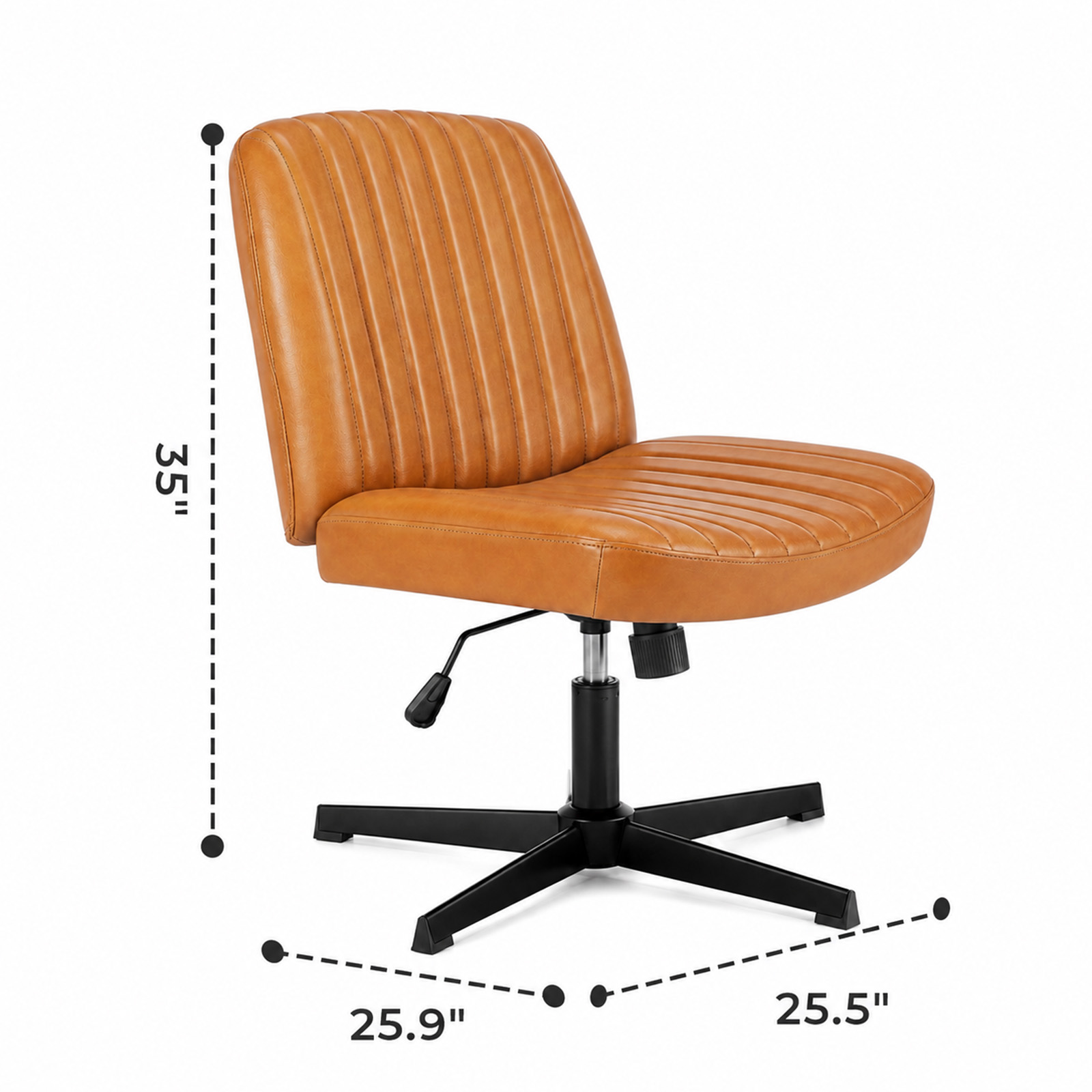 Alvantor Criss Cross Office Chair, No Wheels Armless Swivel, Wide Seat Criss Cross Chair for Home Office & Reading Room