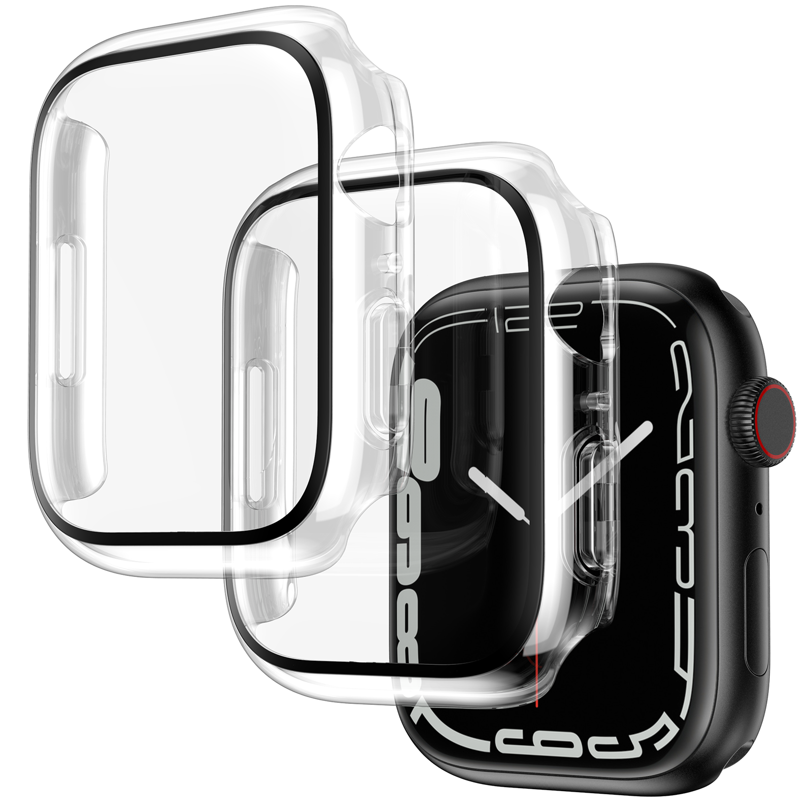 2 Pack Hard PC Case with Tempered Glass Screen Protector Compatible