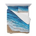 thumbnail image 7 of Blue Coastal Beach Full Size Down Alternative Comforter, Lightweight Comforter Quilt Bedding Set with Pillow Shams Summer Nautical Oil Painting All Seasons Bed Comforter Duvet Insert 78"x90", 7 of 7