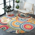 thumbnail image 3 of SAFAVIEH Cabana Brynn Floral Indoor/Outdoor Area Rug, Blue/Ivory, 6'7" x 6'7" Round, 3 of 9