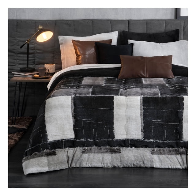 Edredón Premium Estampado Reverso Borrega King Size Mega Jumbo Esquimal (Asper, 290x240cm)