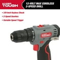 Hyper Tough 12V Max LithiumIon Cordless 2Speed Drill Driver with 1