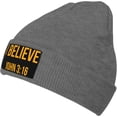 thumbnail image 2 of Beanie,I Believe John 3 16 Christian Beanie Hat Women Knitted Hat Skull Cap Men Knit Slouchy Hat Hedging Cap Black, 2 of 7