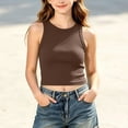 thumbnail image 5 of Mifsaly Girls Ribbed Crop Tank Tops Kids Crewneck Sleeveless Summer Camisole Shirts Soft Stretch Slim Fit Activewear Tee, 5 of 7
