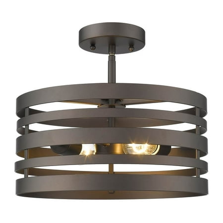 Bronze Ceiling Canopy CHLOE Lighting PAISLEY Farmhouse 2 Light Rubbed Bronze Semi-flush Ceiling Fixture 13