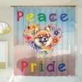 thumbnail image 3 of Peace Love Pride Pomeranian with Rainbow Sunglasses LGBT LGBTQ+ Shower Curtain Pom Dog Lover Gifts Waterproof Bathroom Bathtub Curtain - 01004, 3 of 5