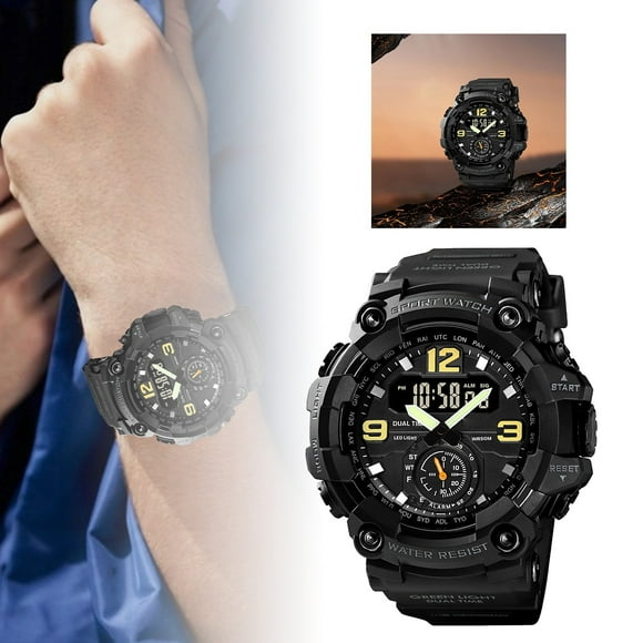 Hearth & Gear Cool Men's Outdoor Sports Watch Large Dial Function Electronic Watch For Men Women Solar Watch with Seconds Watch with Alarm Ae-1500 Mens Digital Watch Large Display Womens Vibrating