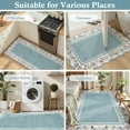 thumbnail image 3 of Lahome 2'x6' Scalloped Boho Floral Hallway Runner Rug 2x6ft Non-Slip, Washable Low-Pile,Soft Microfiber Carpet for Entryway Kitchen Laundry Bedroom,Blue, 3 of 9