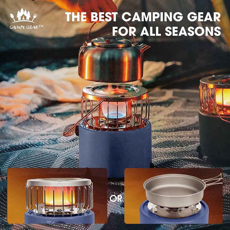 MINYIKJ Little Guy 2 in 1 Portable Propane Heater u0026 Stove, Outdoor Camping  Gas Stove Camp Tent Heater for Ice Fishing Backpacking Hiking Hunting  Survival Emergency (Navy Blue, 1000G) - Walmart.com