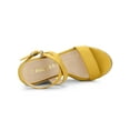 thumbnail image 4 of BLISSFUL STEP Women's Shoes Espadrille Wedge Slingback Crisscross Sandals Yellow 7.5, 4 of 7