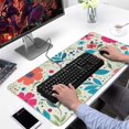 thumbnail image 2 of Long Mouse Pads for Desk,Pioneer Flower Floral Print Pattern Desk Mats on Top Of Desks, Desk Mouse Pad Extra Large with 3mm Non-Slip Base and Stitched Edge for Gaming,Office,Work,Home 31.5"x15.7", 2 of 6