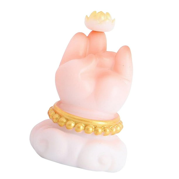 Adorno de mesa con forma de mano de Buda, 4,5 x 4 x 7 cm, para sala de estar, versátil, de fina artesanía, decorativo, para meditación, artesanía de Loto