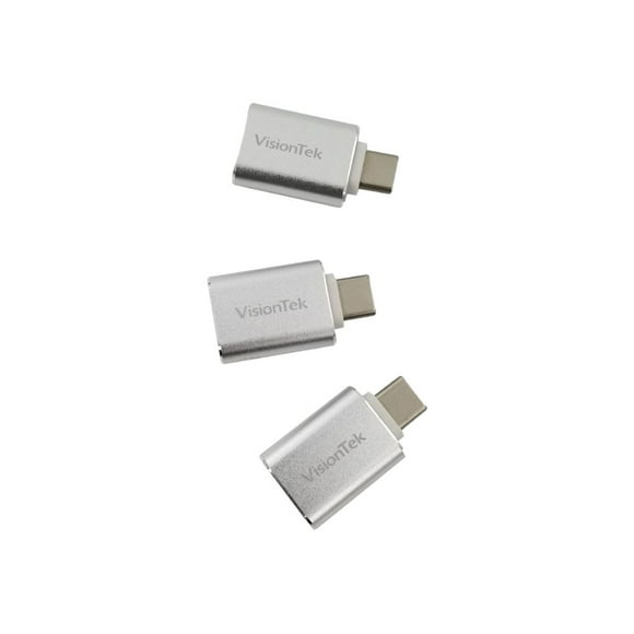 VisionTek - Adaptateur USB - 24 Broches USB-C (M) à USB Type A (F) - USB 3.0 (pack de 3)