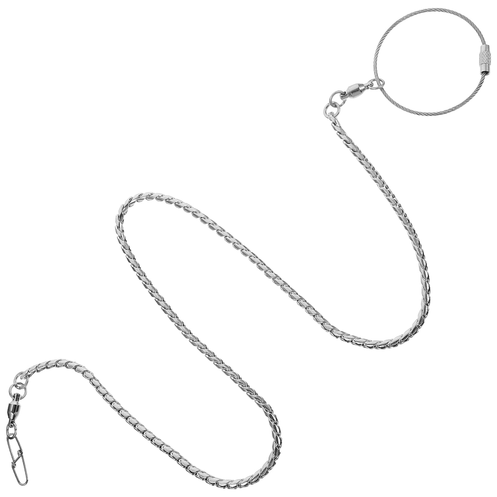 NIYANGLE Plated Silver Stainless Steel Parrot Anklet Anti Off Foot Chain Durable Birds Foot Ring for Pet Use