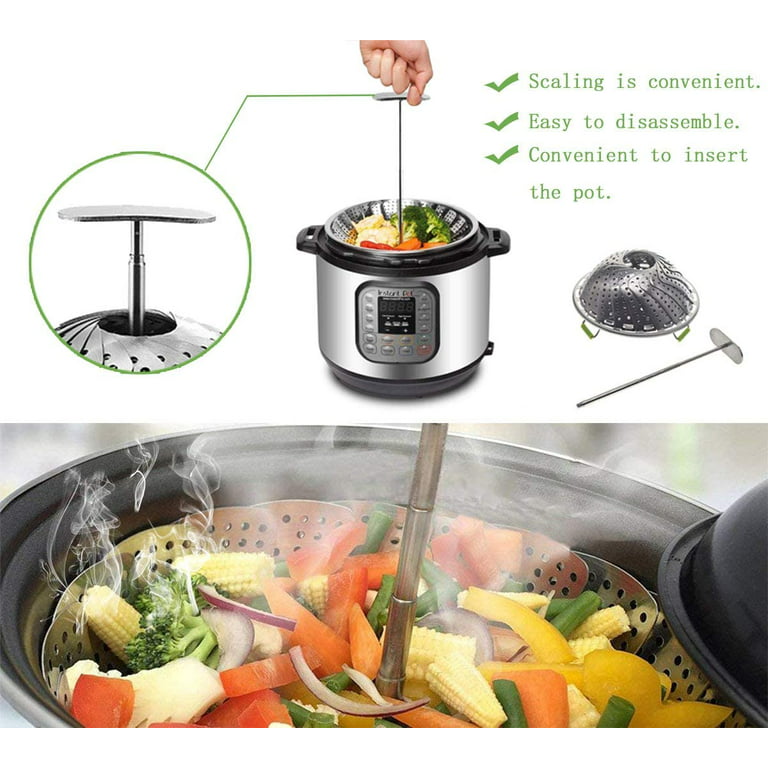 KICHOUSE Stainless Steel Rice Steamer Double Boilers for Stove Top Steamer  Basket Pot Food Steam Basket Portable Steamer Veggie Fish Steaming Basket