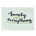 thumbnail image 1 of Family Cutting Board, Lettering Family is Everything Motivaonal Phrase Branches Leaves, Decorative Tempered Glass Cutting and Serving Board, Large Size, Apple Green Black White, by Ambesonne, 1 of 1
