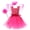Rose red-Set, variant on Duryarhall Fairy Costume Princess Dress for Girls with Wings Headwear Set for Halloween/Birthday Party, 2-12Y