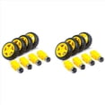 thumbnail image 1 of 8PCS DC Electric Motor + Plastic TT Motor Tire Wheel Dual Shaft Gear Motor TT Gearbox Engine for Smart Car, 1 of 8