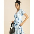 thumbnail image 5 of Moomaya Short Sleeve V Neck A-Line Printed Dress - Women's Trendy A-Line Dress, 5 of 9