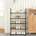 thumbnail image 3 of Bemico 5-Tier Metal Shoe Rack, Sturdy Tall Shoe Organizer Storage Large Shoe Shelf Standing Stackable Shoe Rack for Entryway Bedroom Living Room Closet, Cloakroom, Black Finish, 3 of 9