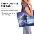 thumbnail image 3 of Bingfone Canvas Tote Bag for Women with Inner Pocket Aesthetic Cute Shopping Tote Bags Reusable Grocery Bags-Astronauts Start Running, 3 of 9