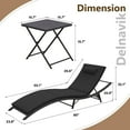 thumbnail image 2 of Kullavik Patio Chaise Lounge Set 3 Pieces Outdoor Lounge Chair Outdoor Wicker Lounge Chairs with Table Folding Chaise Lounger for Poolside Backyard Porch,Black, 2 of 7