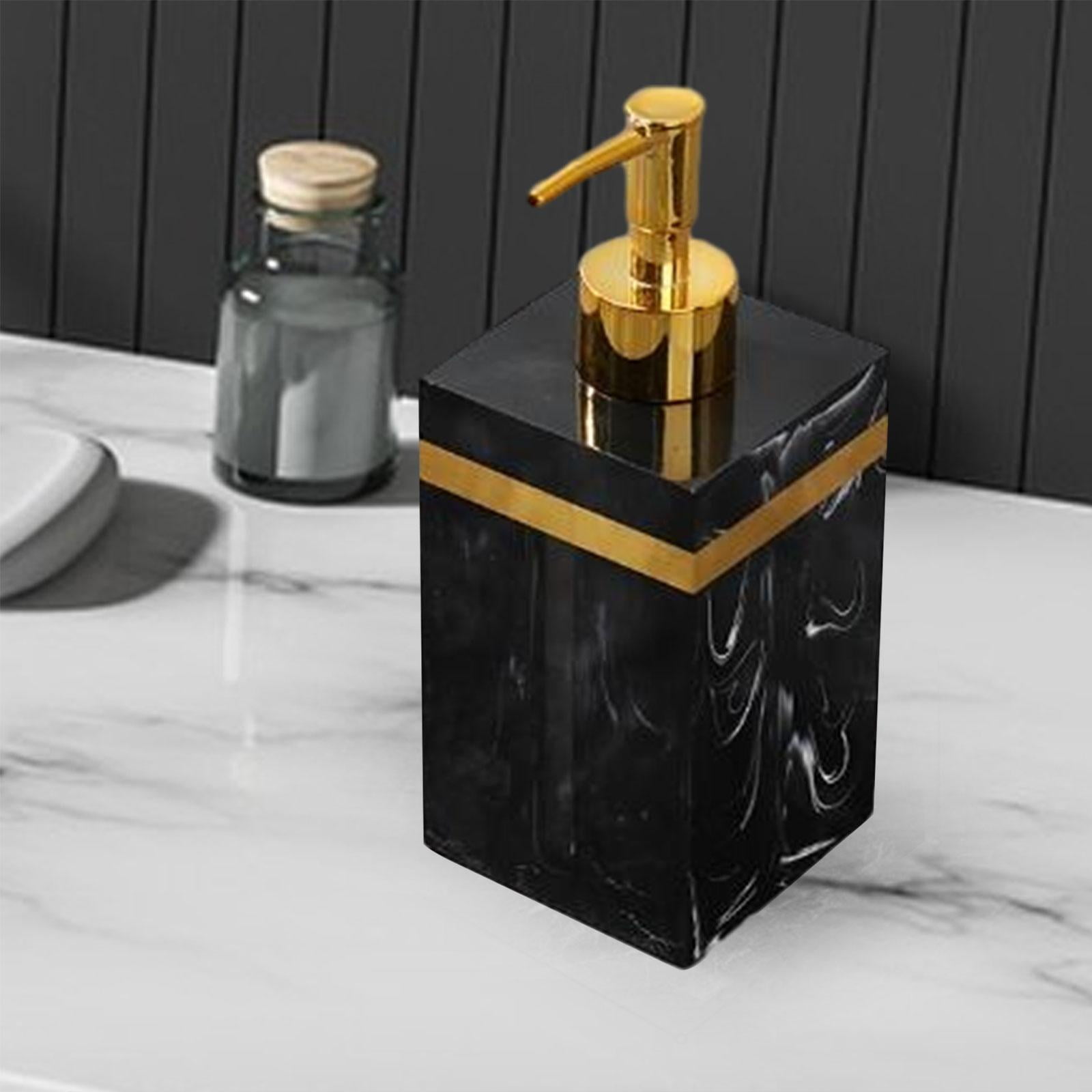 Fiocias Body Wash Dispenser Marble Texture Soap Dispenser Hand Soap Liquid Dispenser for 500ml Black