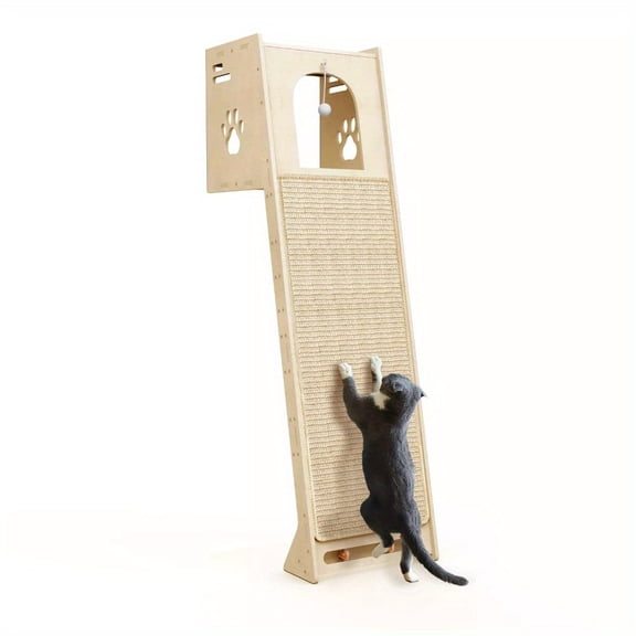 Wooden Cat Tower: Climbing, Scratching & Condo - 3-in-1 Fun for Cats, Relieves Boredom